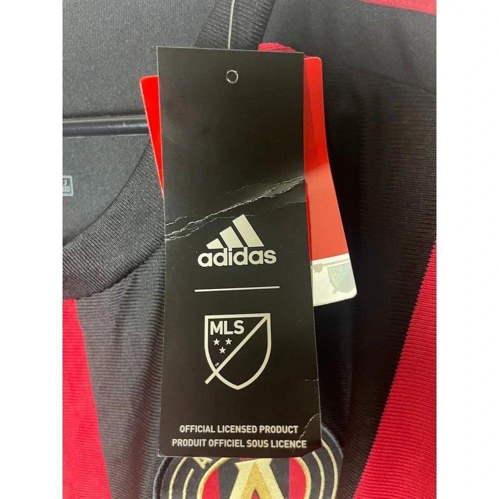 NWT Adidas Atlanta United MLS Soccer Jersey Red Black Striped Size 2XL Brand New - Picture 5 of 7